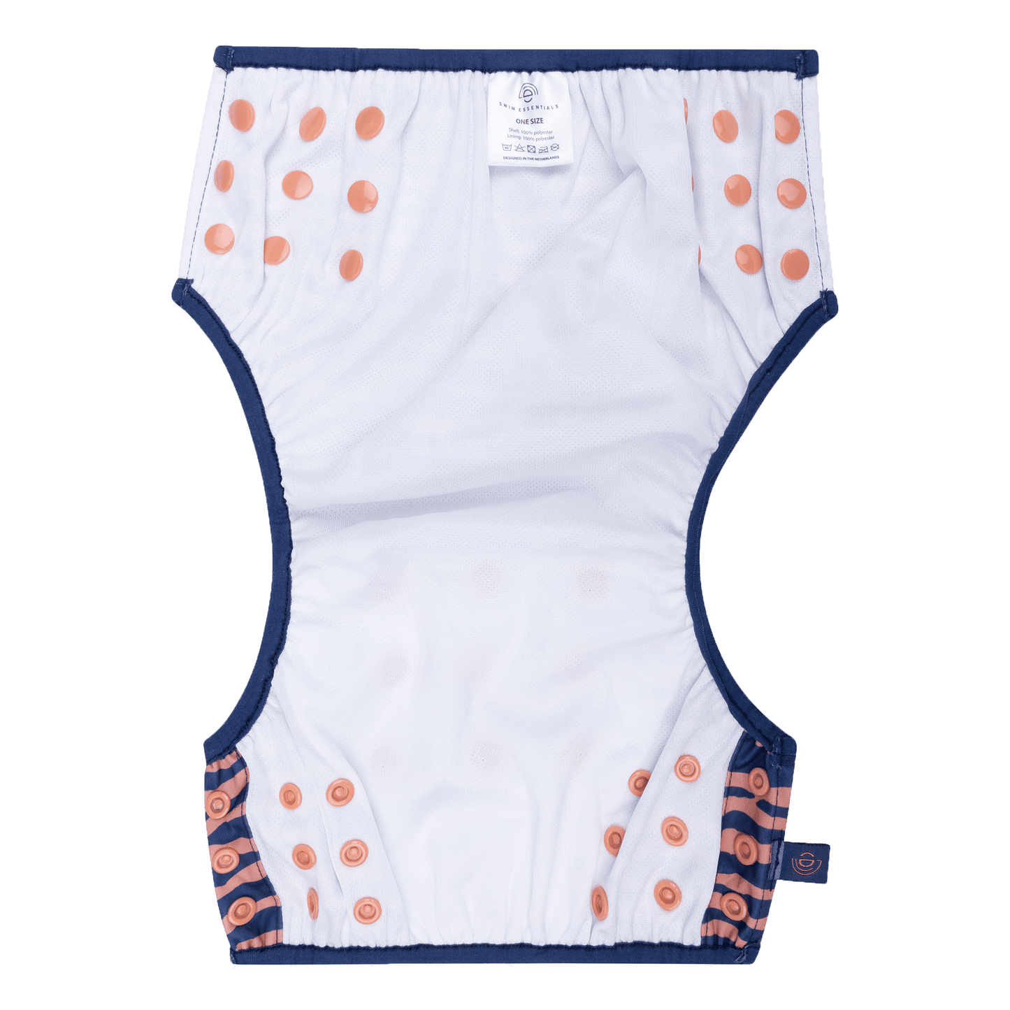 Vibrant stripes | blauw oranje wasbare zwemluier