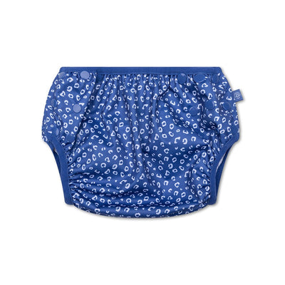 Leopard | blauwe wasbare zwemluier