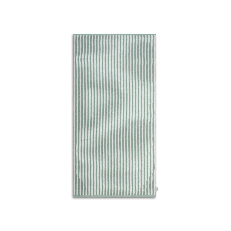 Resort Stripe | Asciugamano di cotone bianco verde 180 x 90 cm