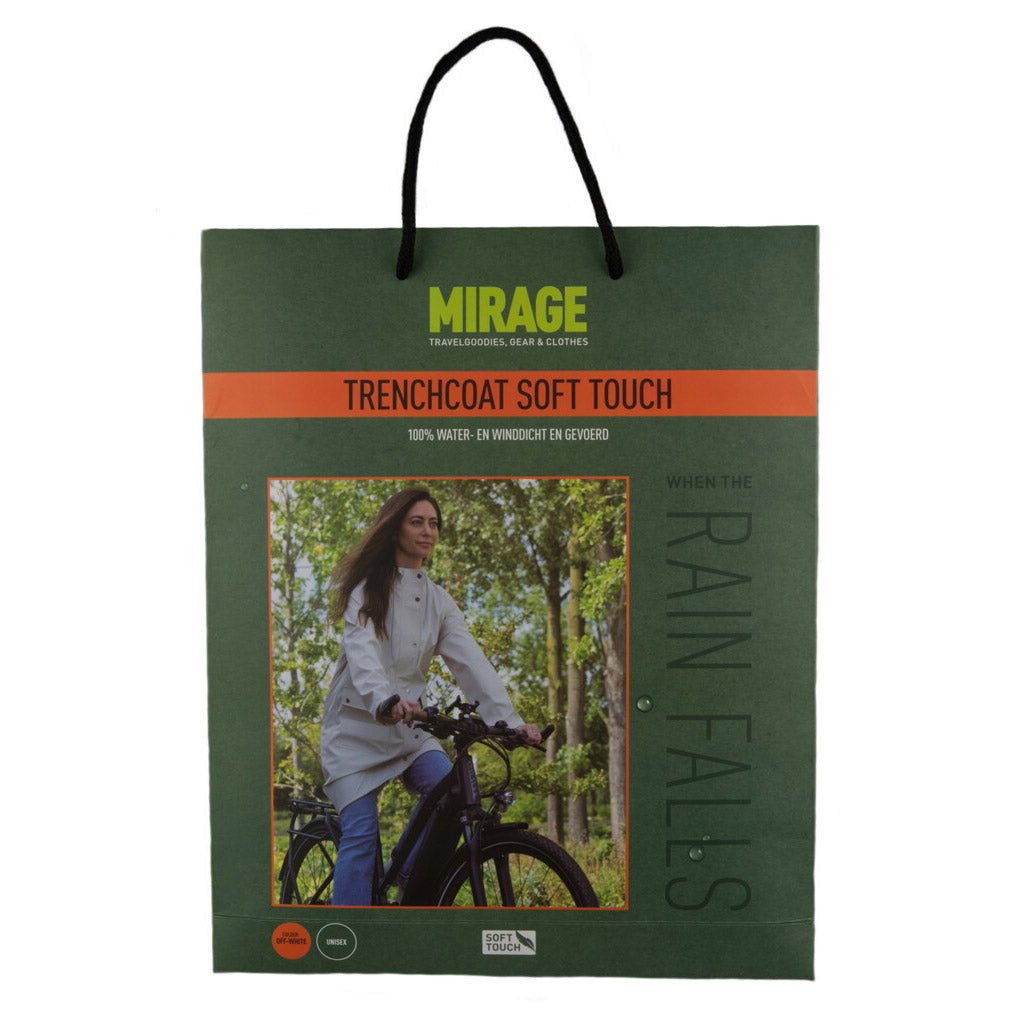 Mirage Trenchcoat Rain Mantel Soft Touch tamaño M blanco