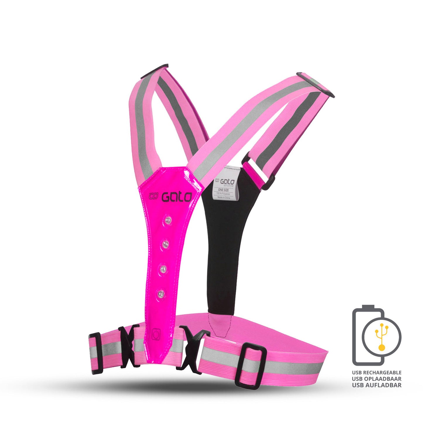 Gato Safer sport led vest usb hot pink one size