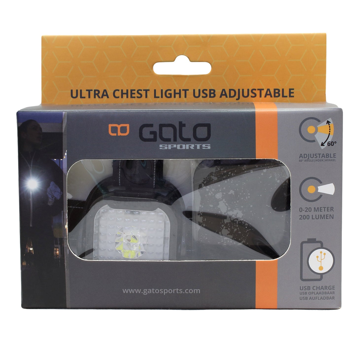 Gato Ultra chest light usb adjustable black one size