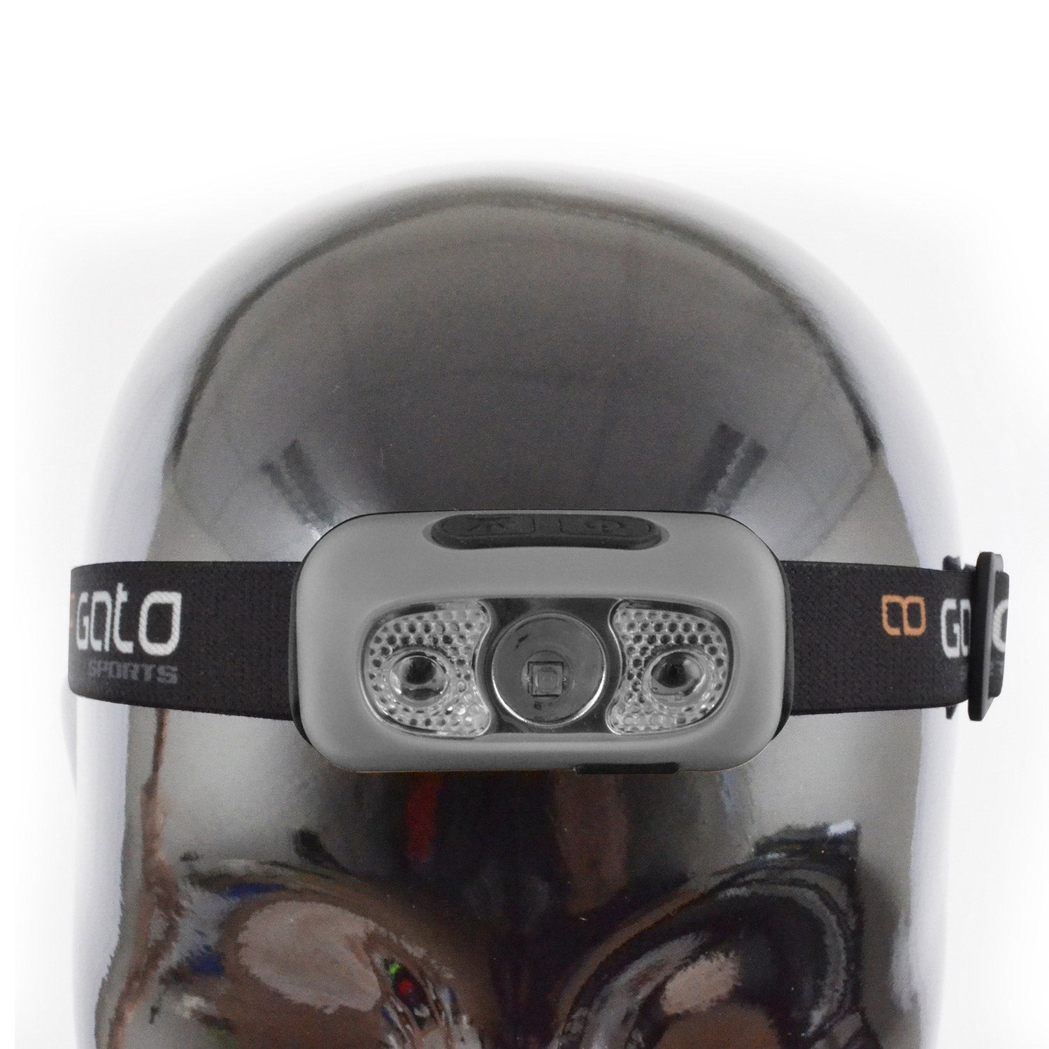 Lampada del casco principale USB grigio unico