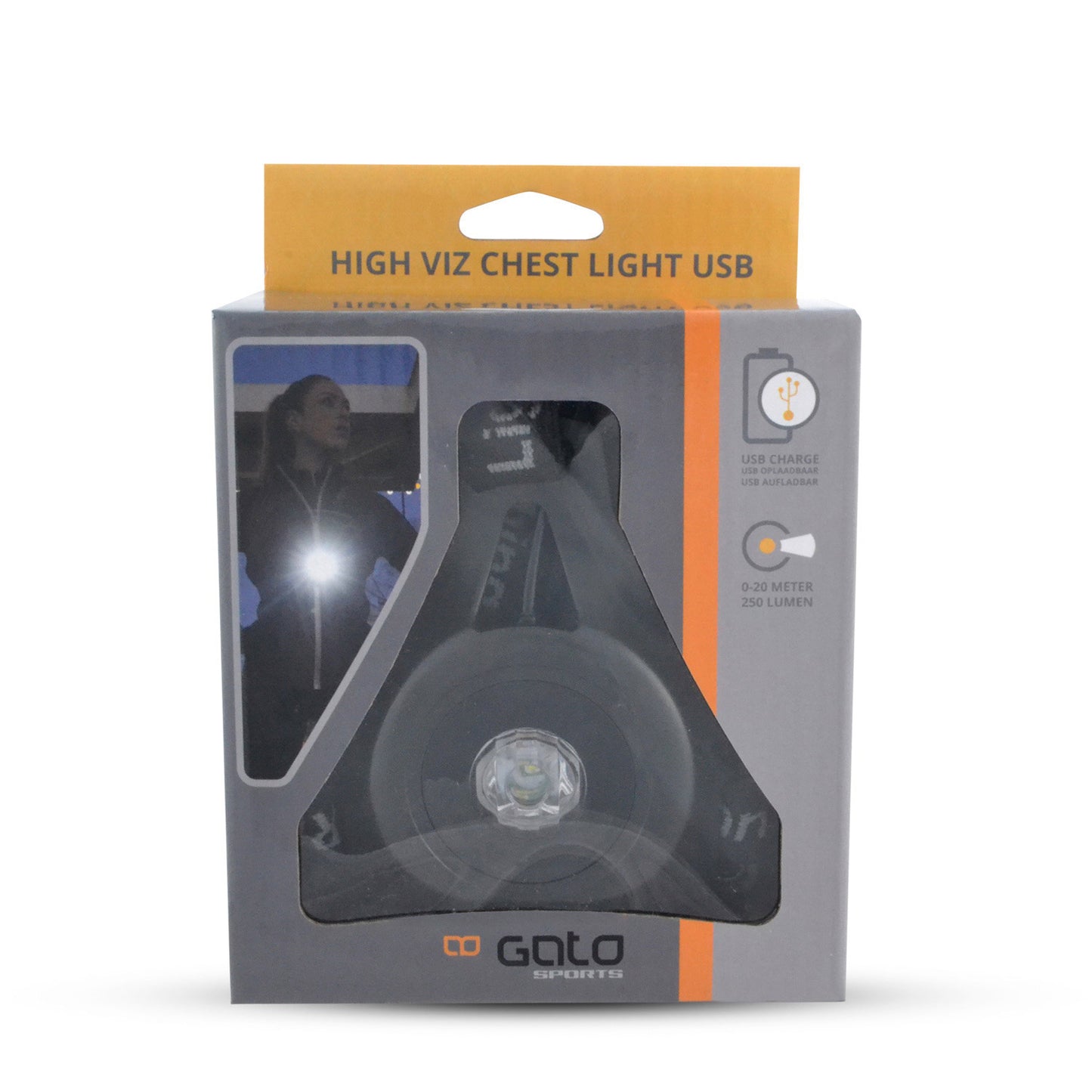 Sobrecarga la luz del cofre de alta viz USB Negro único