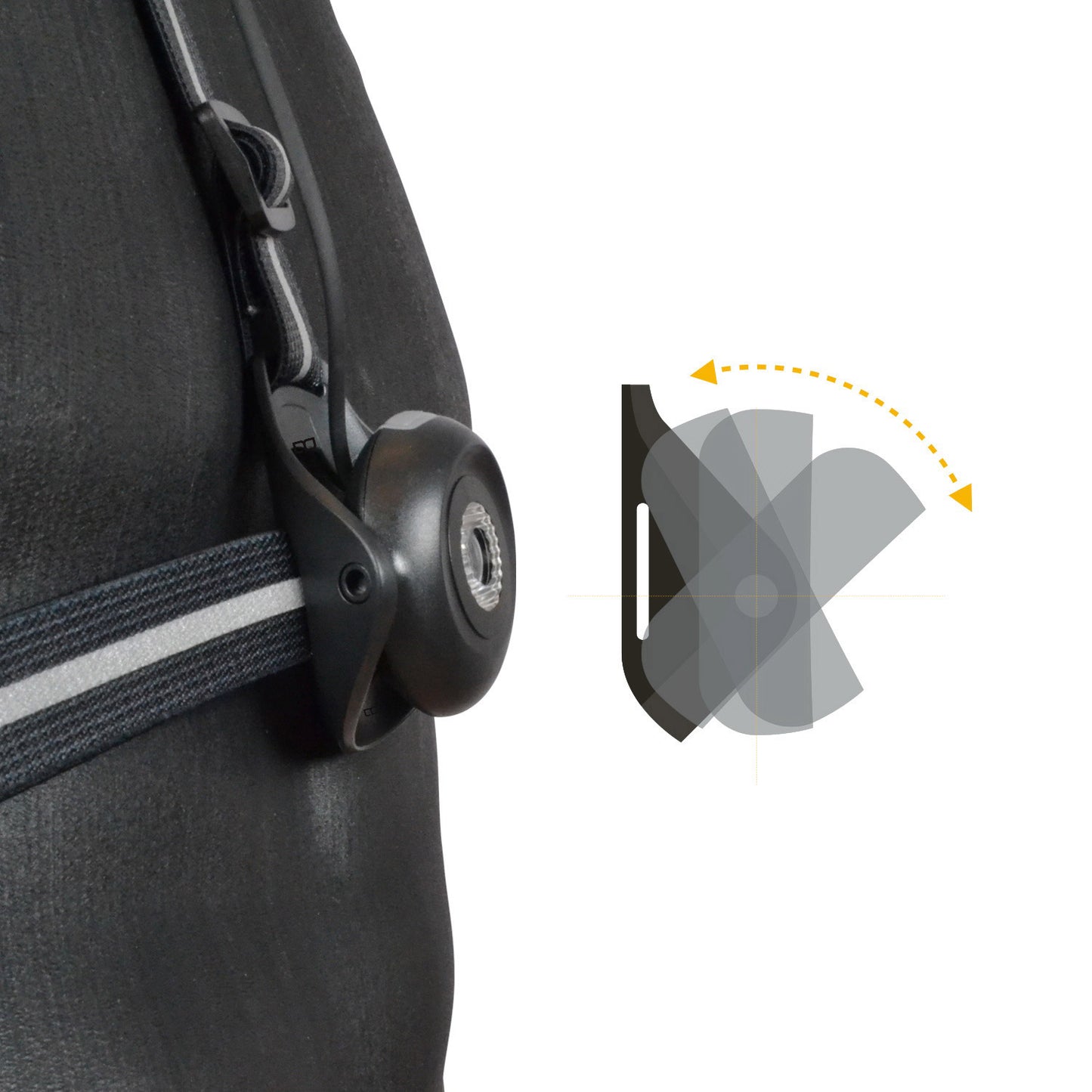 Sobre la luz de la luz del pecho ajustable negro