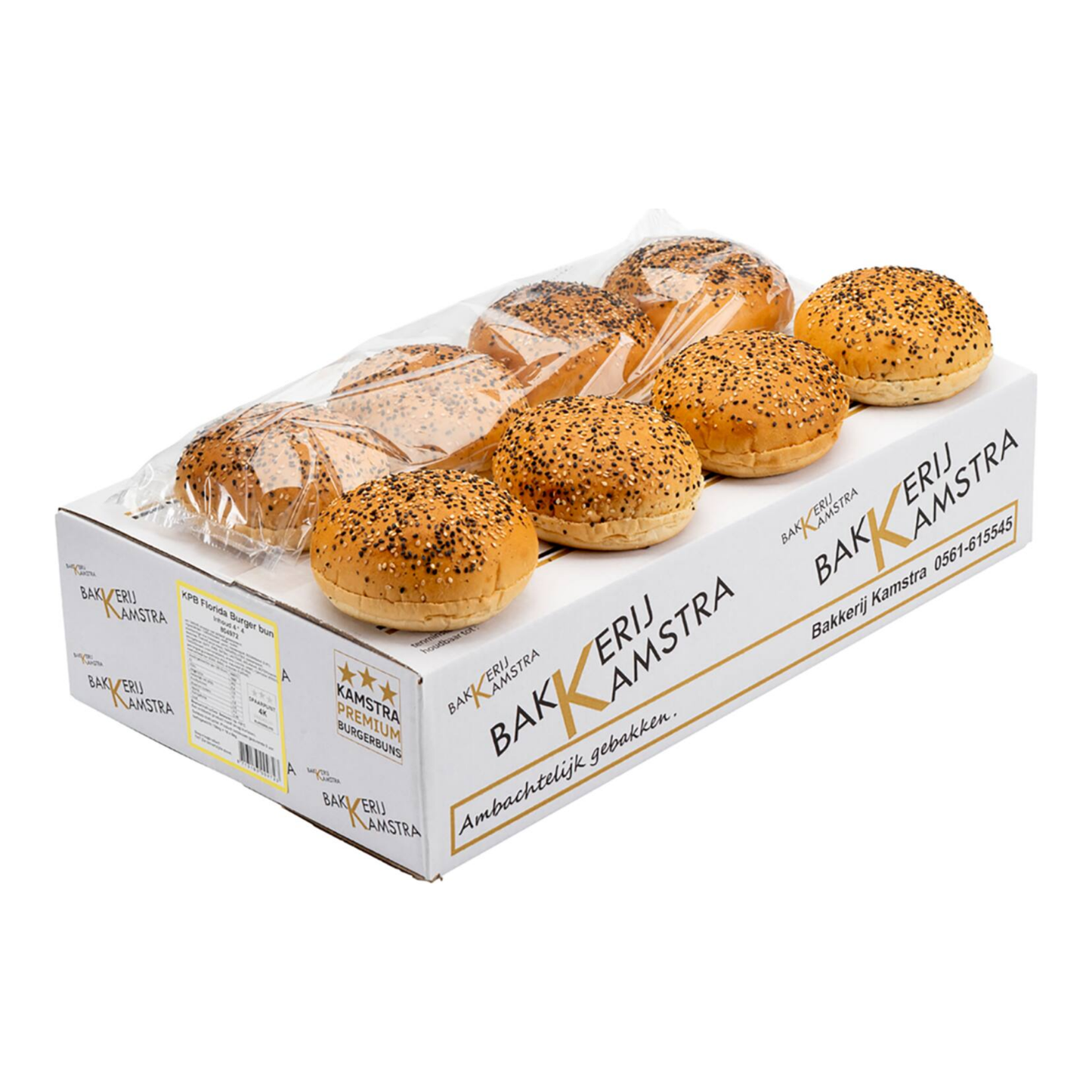 Kamstra florida burger bun gesneden 12cm (4x 4 stuks)