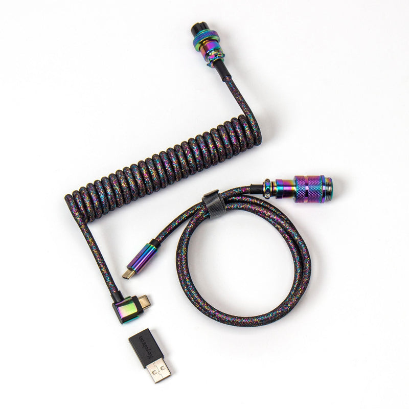 Keychron Cavo Aviator a spirale Premium placcato arcobaleno Blac