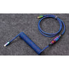 Cable de aviador en espiral Keychron Premium Azul chapado en arco iris