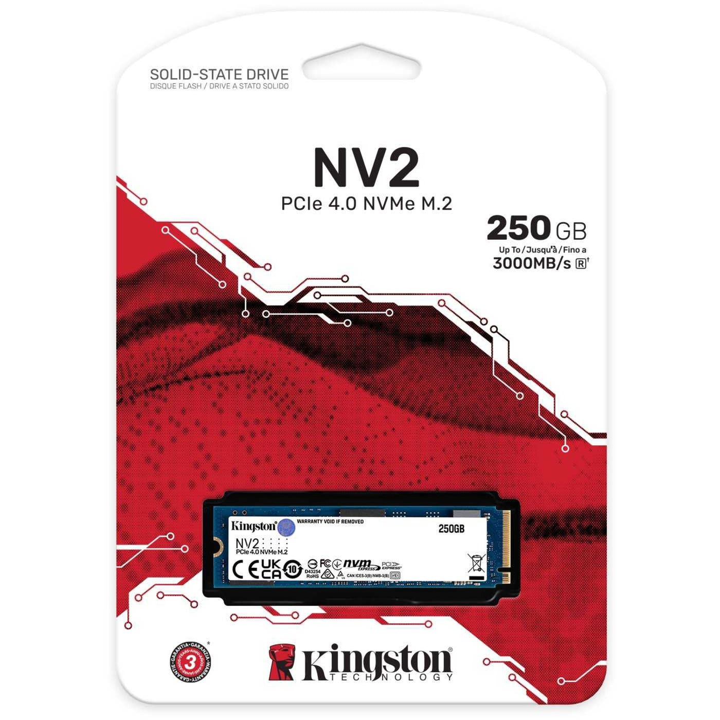 Kingston NV2 NVME PCIE 4.0, 250 GB