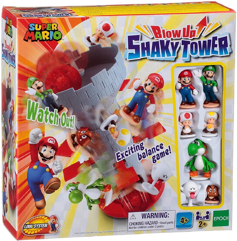 Epoch games epoch super mario shaky tower blow up