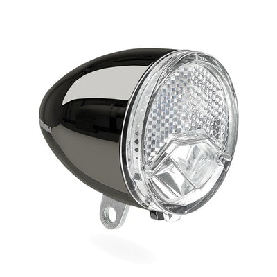 Axa luz delantera LED faro 606 coche on off hub 15 lux cromo oscuro 60cm blister