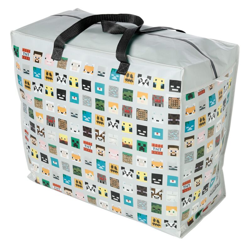 Minecraft Facies - Borsa per lavanderia di borsa con cerniera