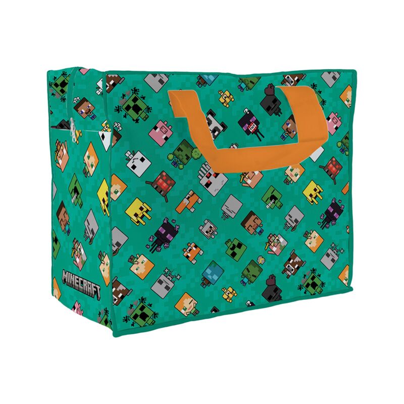 Borsa portaoggetti con cerniera per borsa per lavanderia chibi Minecraft