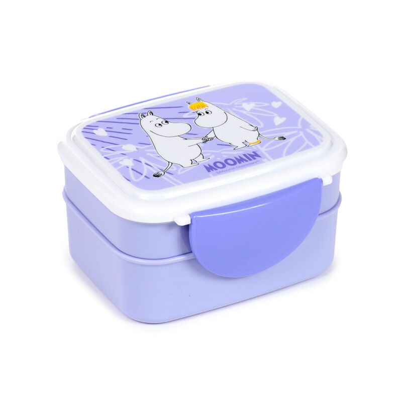 Moomin Lila Clip Bento Box Box Box con posate