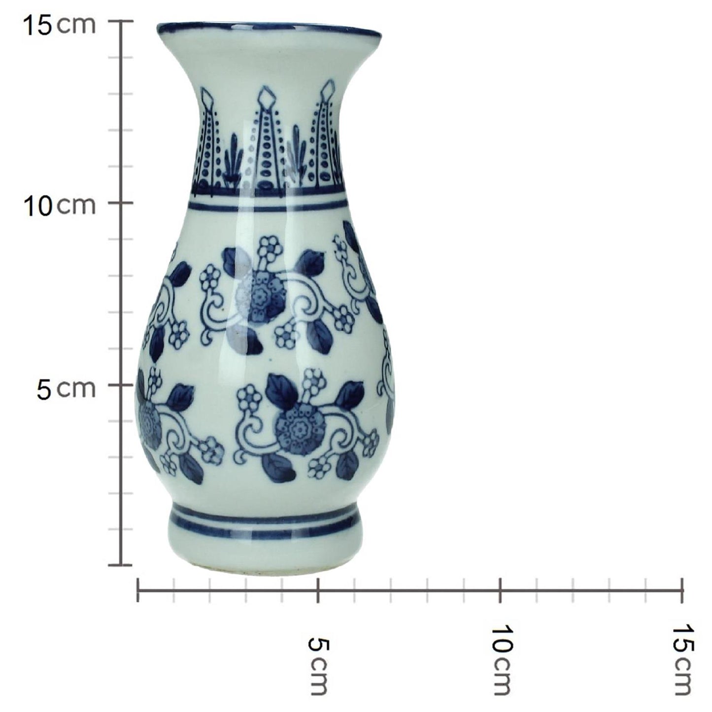 Jarrón Kersten loza azul blanco 8x8xh15