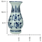 Kersten vaas aardewerk blauw wit 8x8xh15 - afbeelding 2