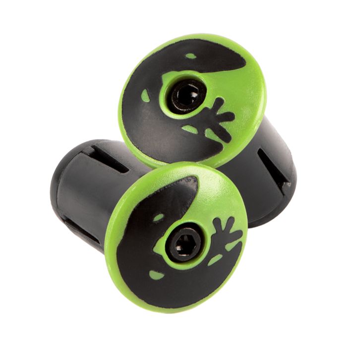 Tapones de cinta de manillar Lizard Skins DSP - Hyper Green