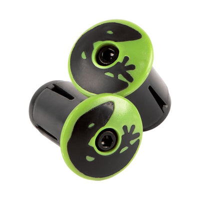 Tapones de cinta de manillar Lizard Skins DSP - Hyper Green