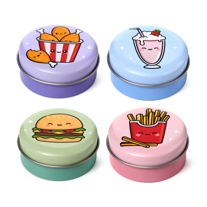 Foodiemals bálsamo labial en la lata