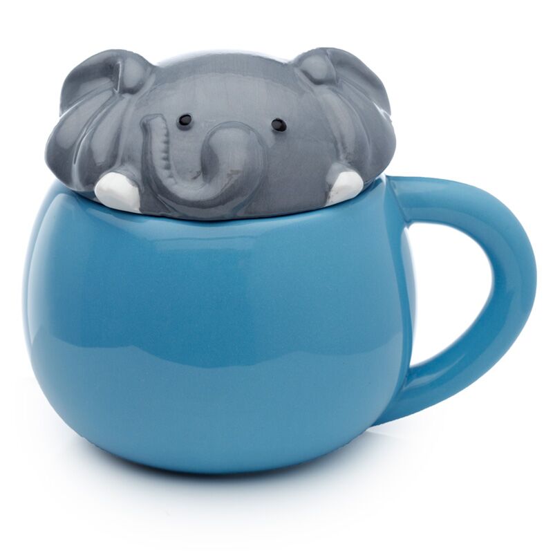 Adoramals Tapa de elefante formada Taza de cerámica