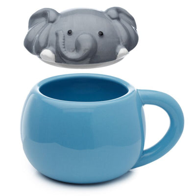 Il coperchio degli elefanti adoramali formava tazza in ceramica