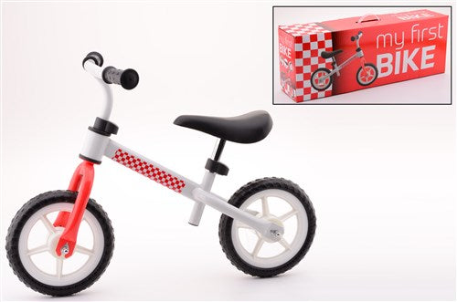 Balance de bicicleta de acero blanco rojo