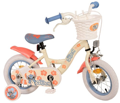 Bike per bambini Disney Stitch - Girls - 12 pollici - Cream Coral Blue