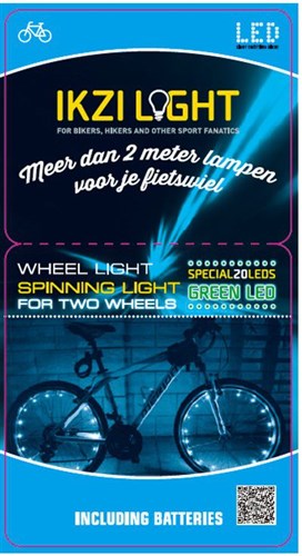 Wheels Light 20-LED Wire 2.2m Wiel Light V 2-wheels Green