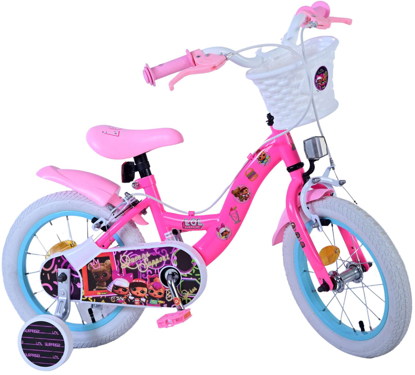 Lol sorpresa para niños bicicleta chicas de 14 pulgadas rosa dos frenos de mano