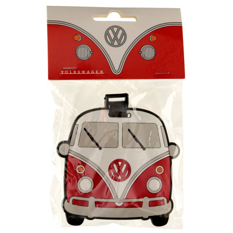 Volkswagen busje vw t1 rood pvc kofferlabel