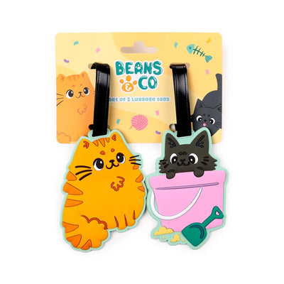 Beans co katten pvc kofferlabel set van 2