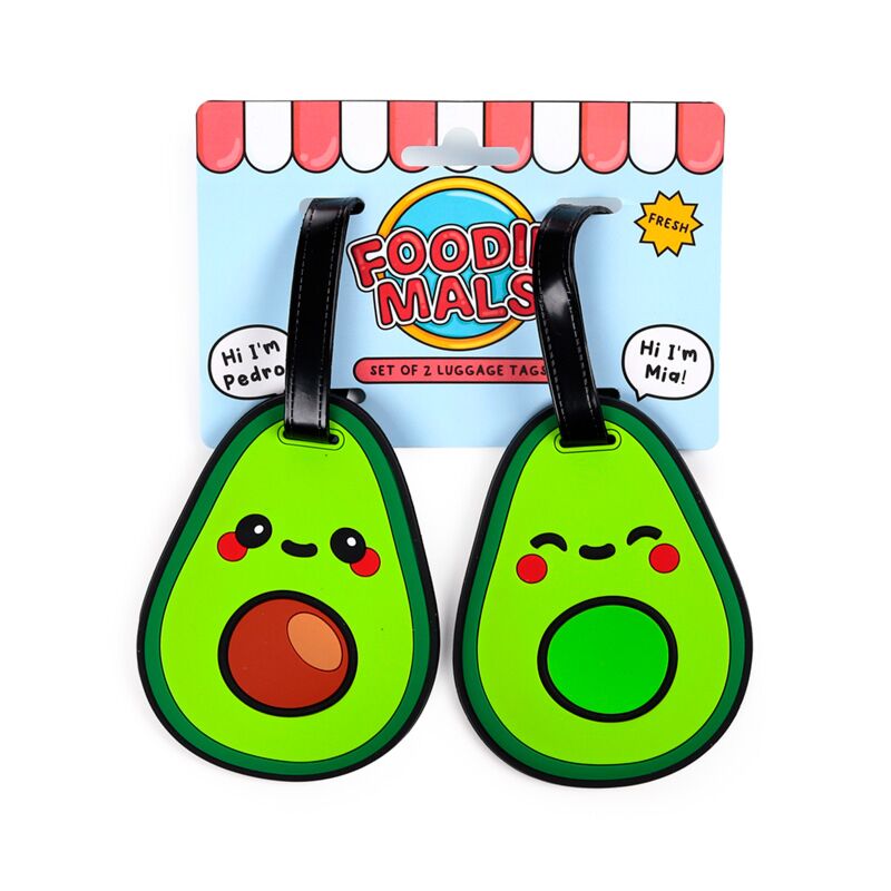 Foodiemals Avocado PVC Suitcase Etichetta set di 2