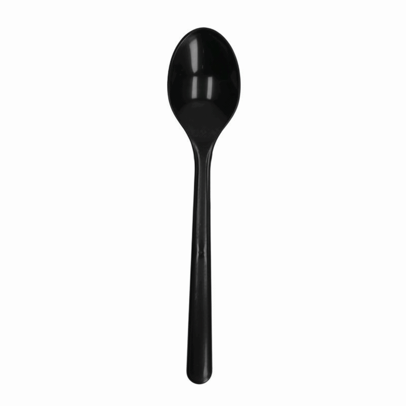 Cucchiaio riutilizzabile nero pp 185mm (50 pezzi)