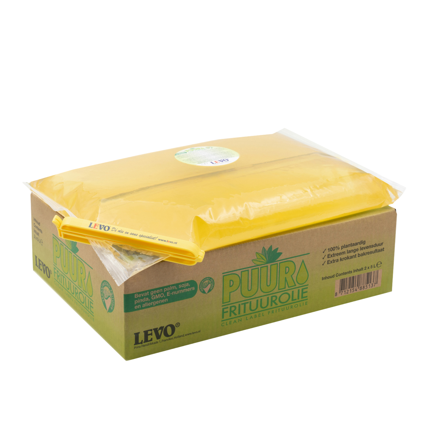 Pack aceite para freír puro Levo bolsa (2x 5 litros)