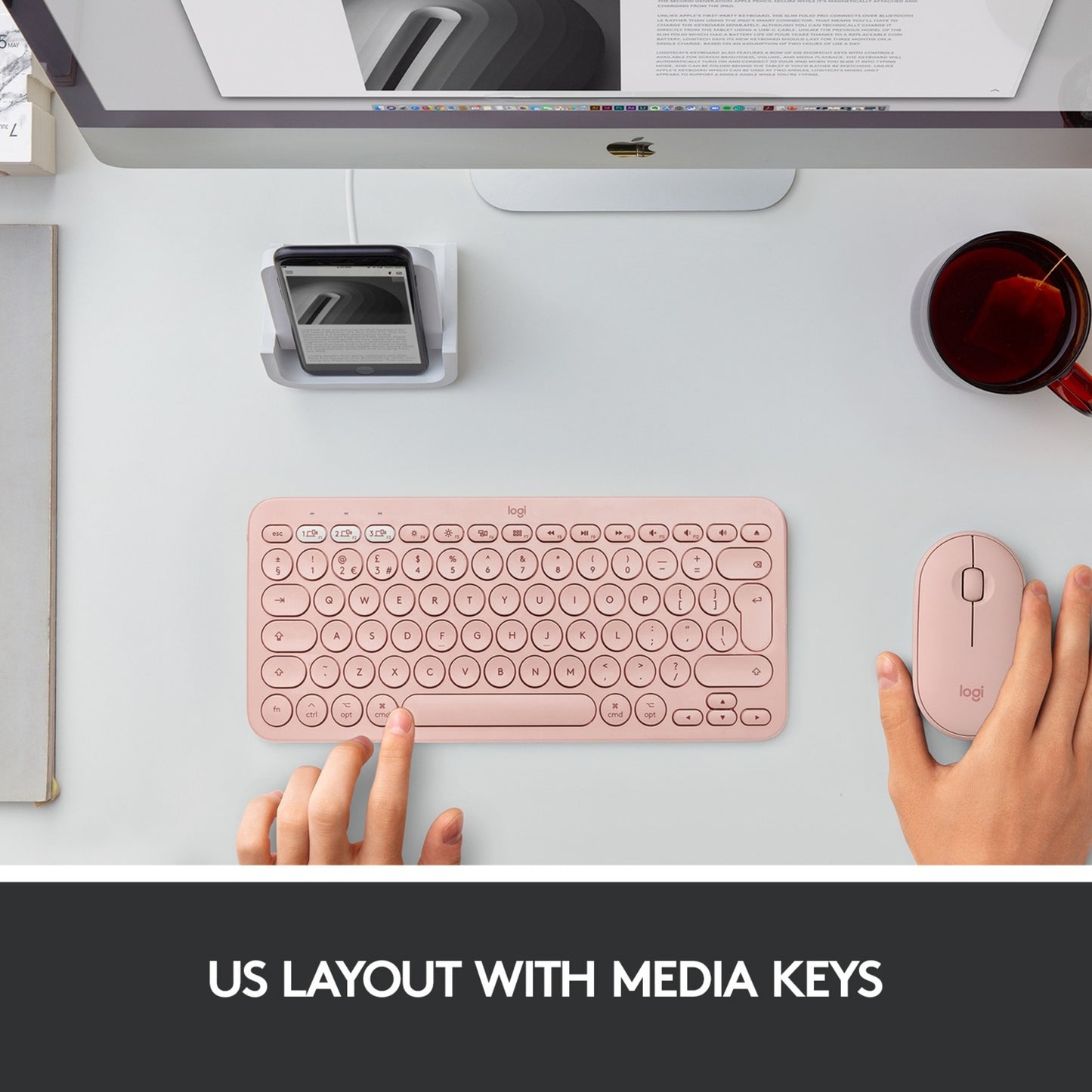 Logitech K380 per Mac Tastiera Bluetooth multidispositivo Roz