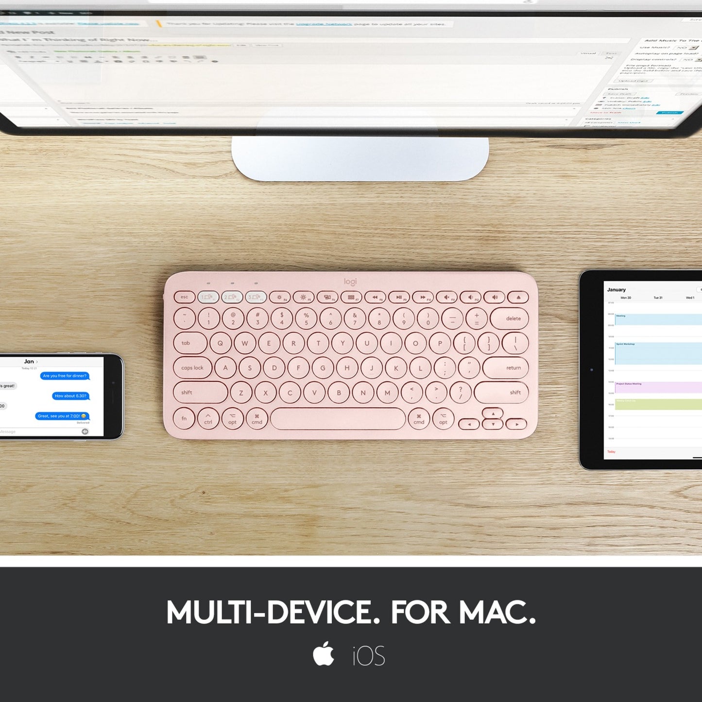 Logitech K380 per Mac Tastiera Bluetooth multidispositivo Roz