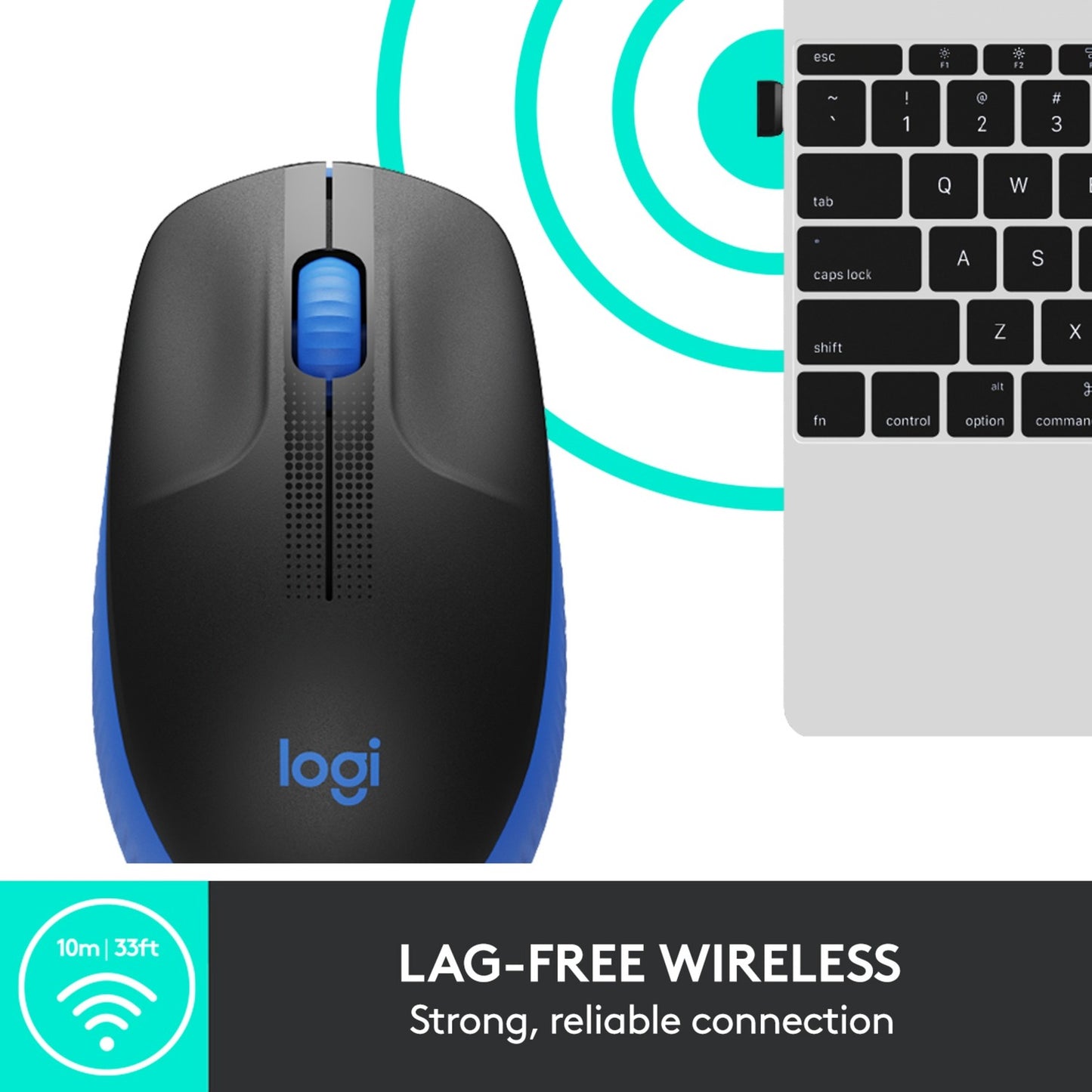 Logitech M190 Mouse wireless a grandezza naturale