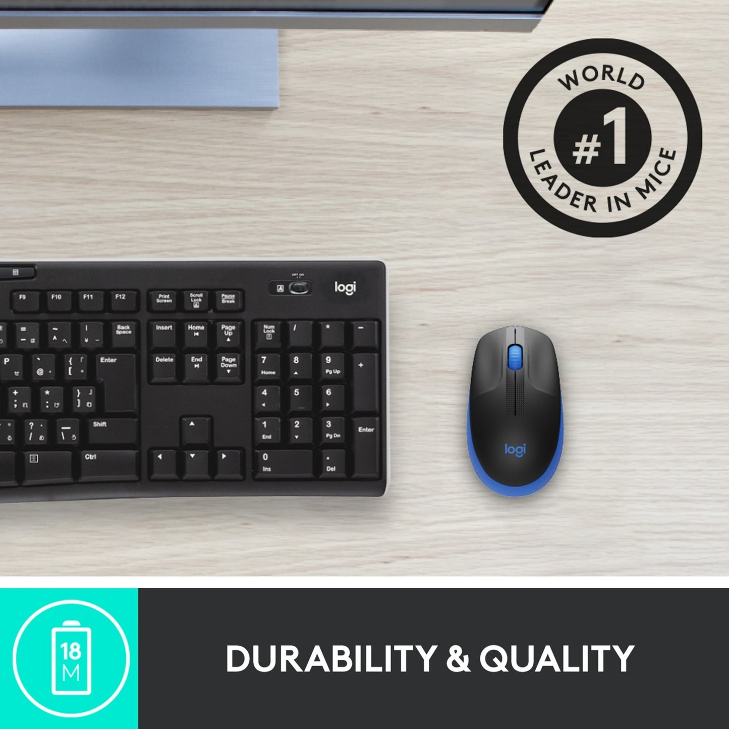 Logitech M190 Mouse wireless a grandezza naturale