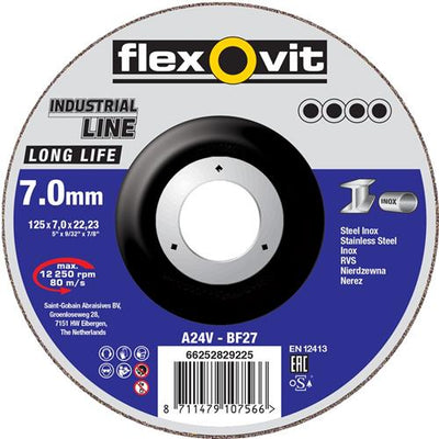 Flexovit abs industriale 125x4x22,23 a24v t27 inox | 20 pezzi