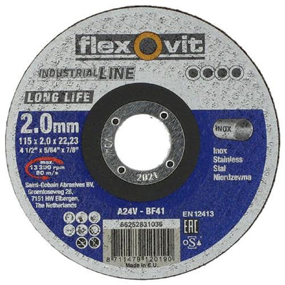 Flexovit dss industriale 125x2x22,23 a24v t41 inox | 25 pz
