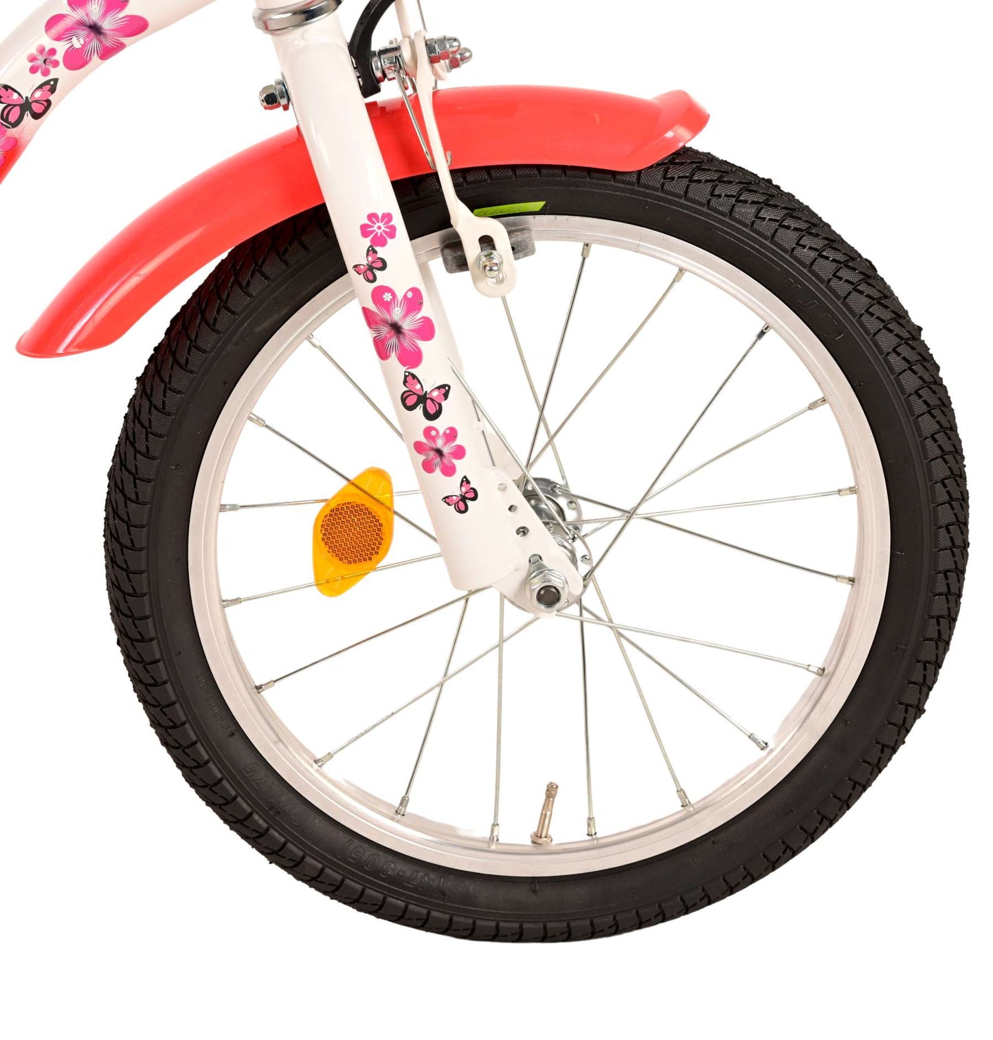 Biciclette per bambini adorabili Volare - Girls - 16 pollici - Bianco rosso - Freni a due mani