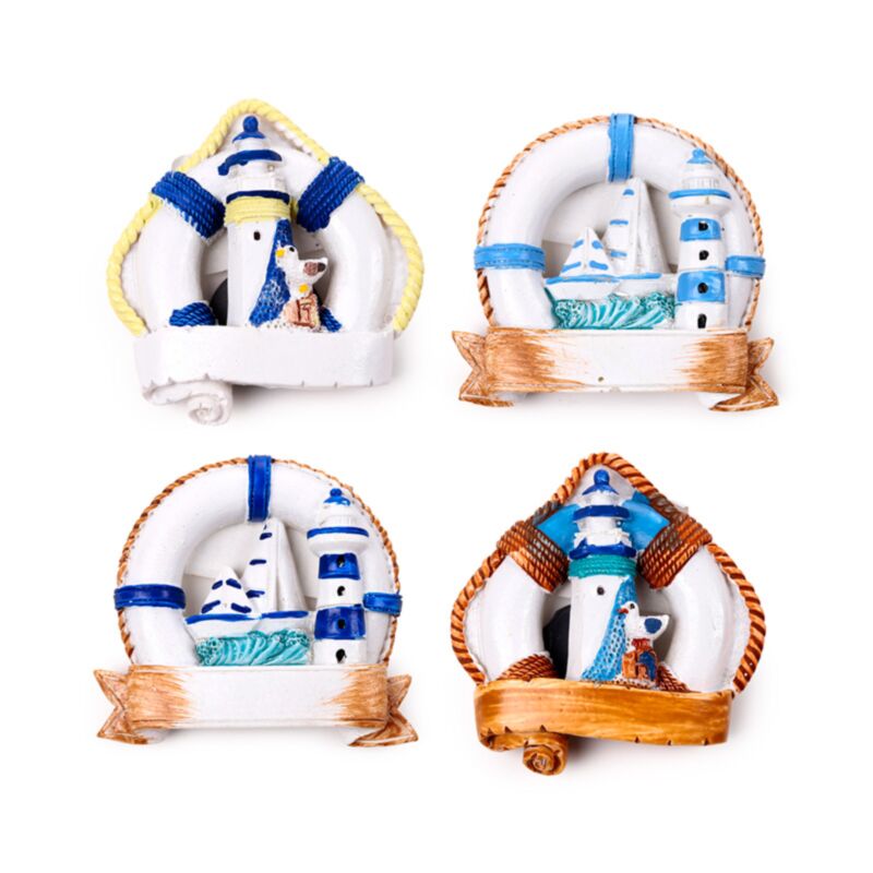Sea Beach Souvenir Magnet Rescue Boy Boats Lighthouse