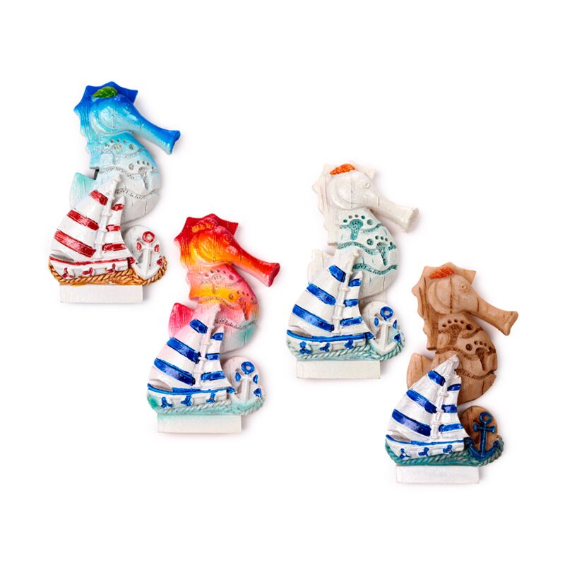 Sea Beach Souvenir Magnet Sea Horse Vela Barcher Anker