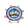 Zee strand souvenir magneet scheepswiel zeegezichten
