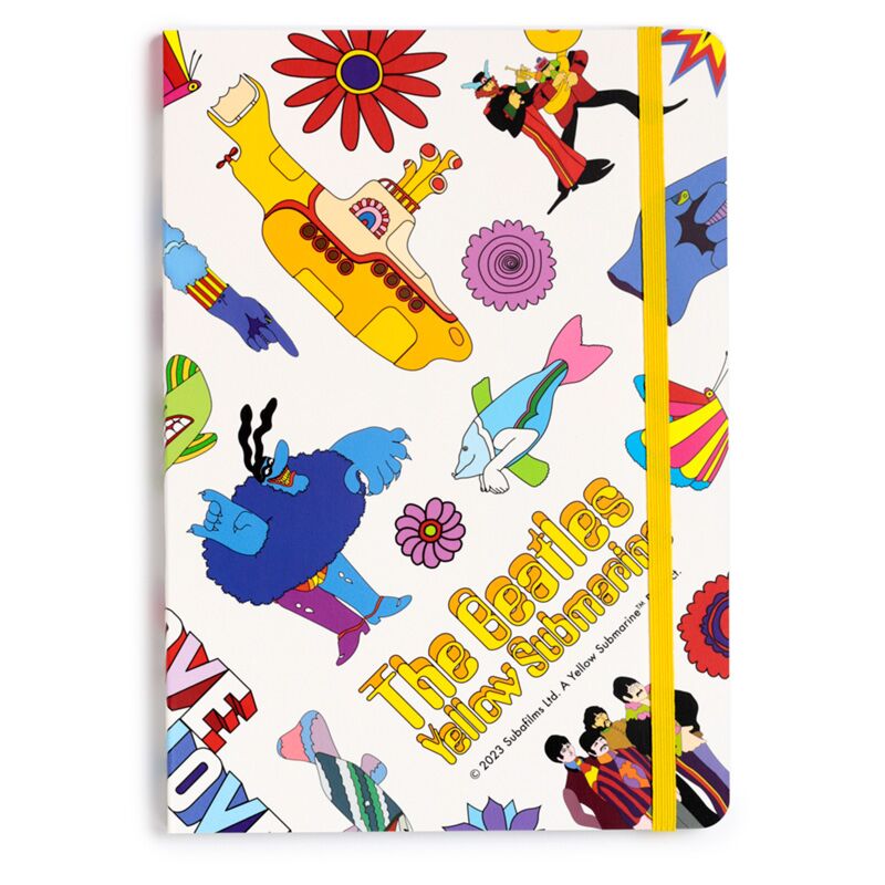 Notebook foderato A5 riciclato bianco sottomarino giallo