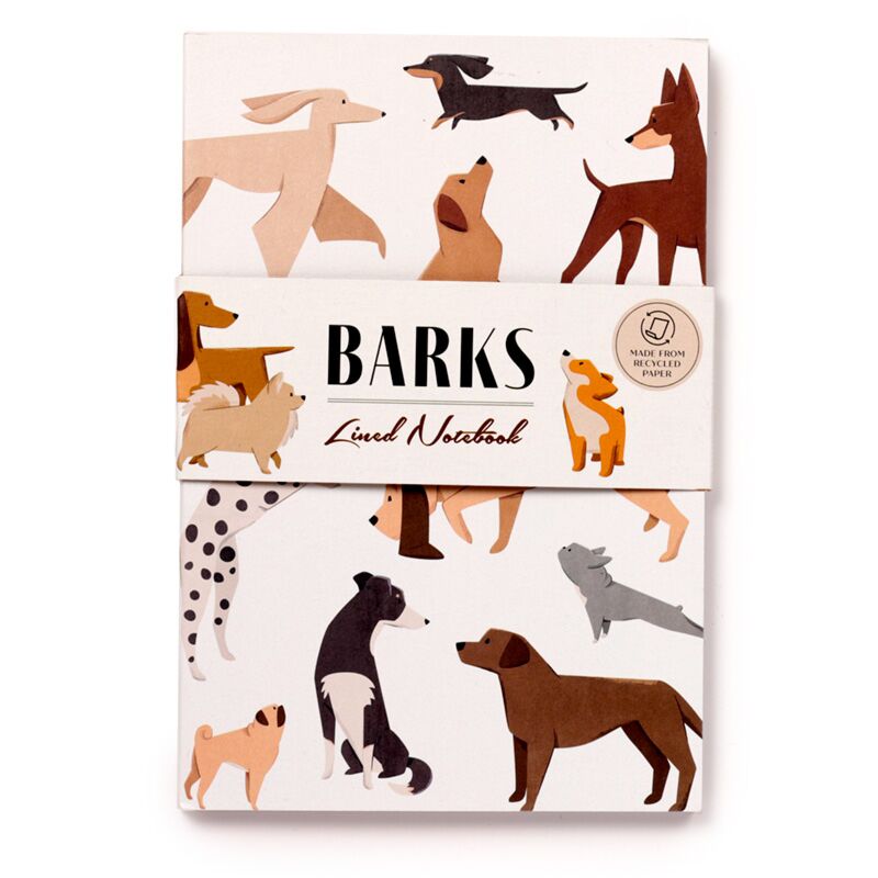 Barks Dog Recycled A5 Lined Notebook