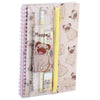 Mopps Pug Spiral Bound A5 Notebook Set di scrittura a 6 pezzi