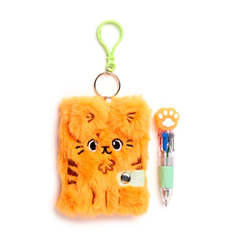 Beans co gatos peluche a7 mini libreta a7 bolígrafo de 4 colores