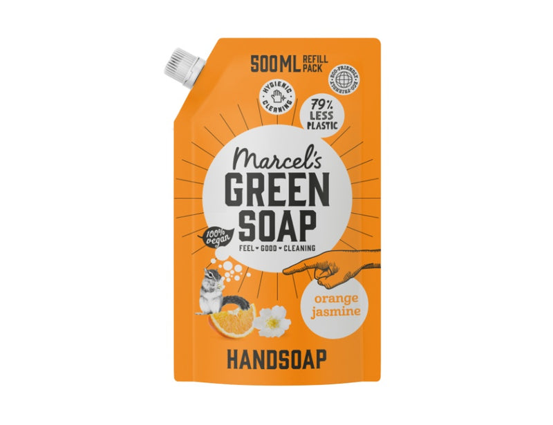 Marcels Green Soap Sapone Sap arancione Jasmine 500ml Navulzak
