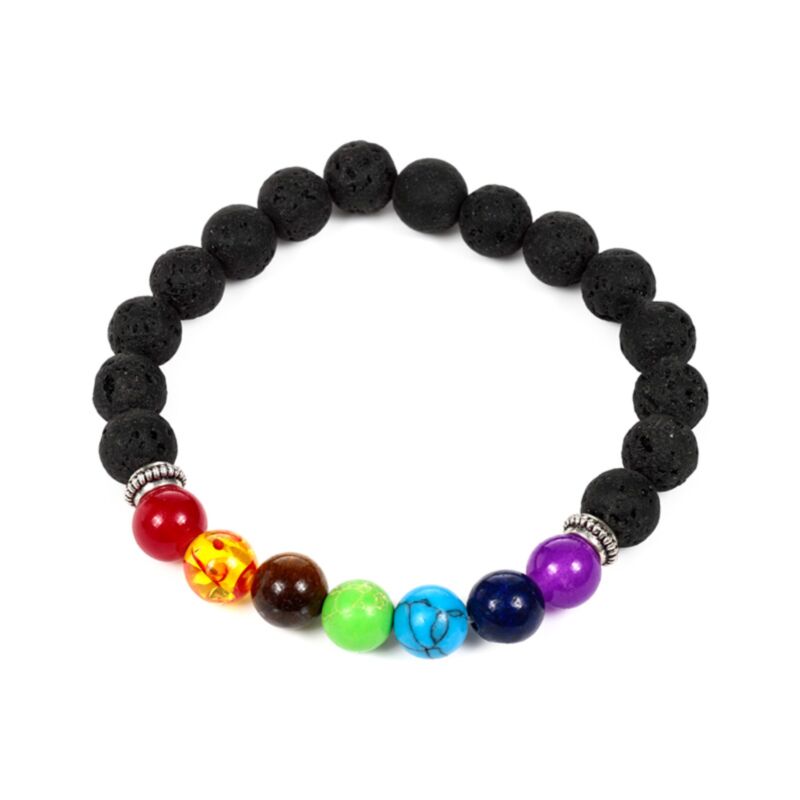 Bracciale di pietre preziose di Chakra Lava Stone